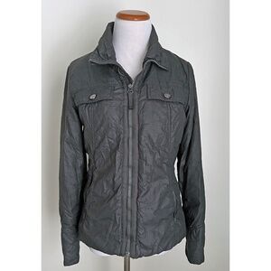 PrAna Chantal Gray Puffer Jacket, Lightweight, Insulated, Full Zip